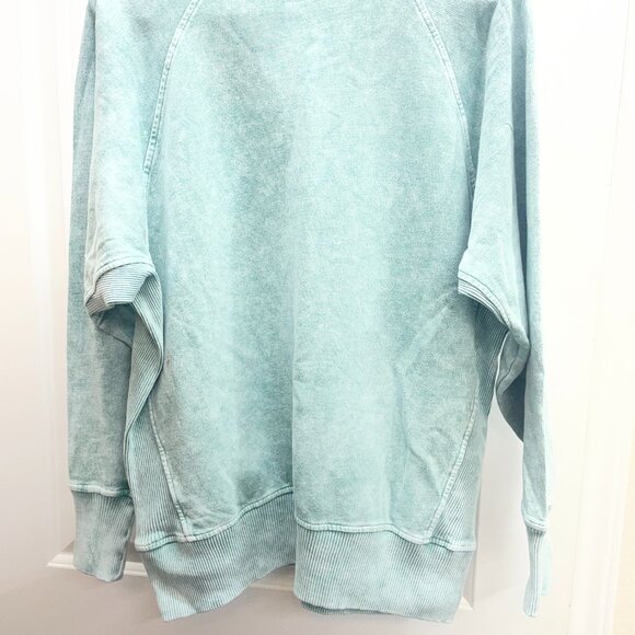 NEW! ZENANA ACID WASH FLEECE PULLOVER WITH POCKETS SIZE Medium - Picture 5 of 6